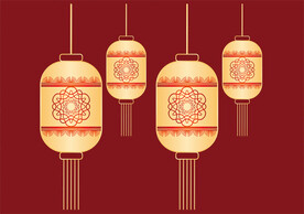 金色灯笼设计CDR矢量图