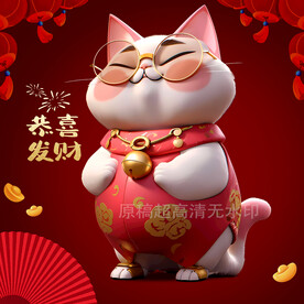 可爱的发财猫