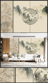 新中式轻奢楼阁意境山水