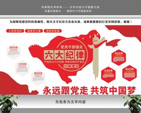 党员干部六大纪律党建文化墙