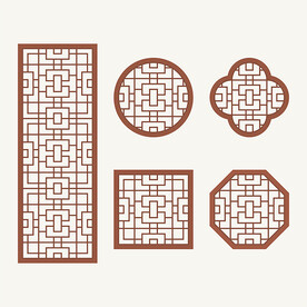 中式花纹 窗花格 镂空隔断