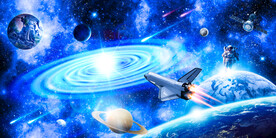 外太空星球宇宙黑洞火箭星空背景