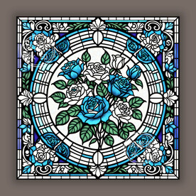 素雅玫瑰蒂凡尼教堂玻璃古典图案