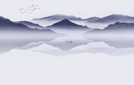 新中式水墨画意境水墨山水