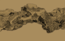 原创新中式现代简约水墨山水电视