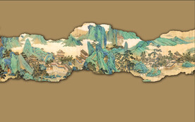 新中式轻奢国画山水画背景墙