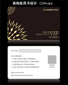 简约黑金卡会员卡