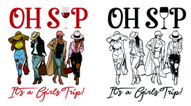 卡通女性购物矢量素材