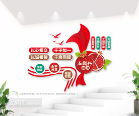 石榴籽精神民族团结文化墙