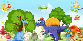 卡通恐龙背景墙