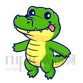 可爱卡通小动物小鳄鱼