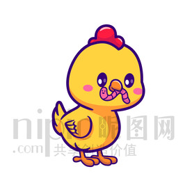 可爱卡通小黄鸡