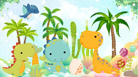 恐龙卡通背景墙