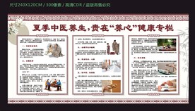 夏季中医养生养心健康宣传栏