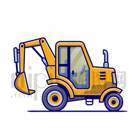 可爱卡通挖掘机