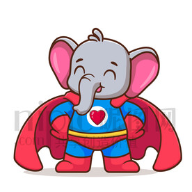 可爱卡通超人大象