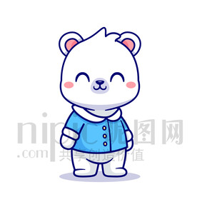 可爱卡通北极熊