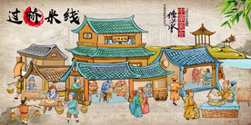 过桥米线手工制作背景画