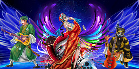 工装国潮音乐背景墙