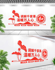 以和为贵文化墙调解室