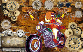 机车俱乐部背景墙