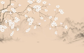 新中式工笔花鸟画背景墙