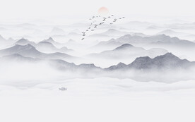 山水水墨画风景图