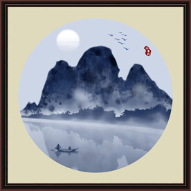 水墨山水无框画