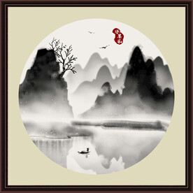 水墨山水无框画