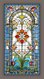 蒂凡尼教堂彩晶玻璃艺术图案