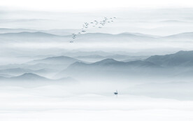 山水水墨画背景墙