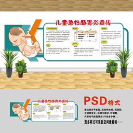 医院文化墙 儿童肠胃炎