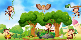 卡通猴子游乐园