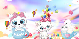 卡通可爱猫儿童房背景