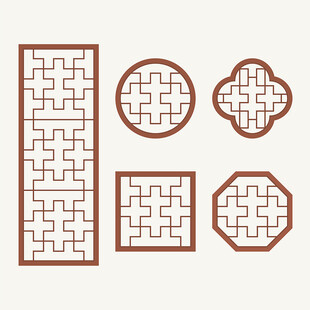 中式花纹 窗花格 镂空隔断