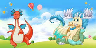 卡通恐龙儿童房背景