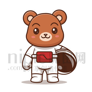 可爱卡通动物宇航员狗熊棕熊