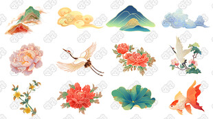 古风中国风国潮元素插画设计