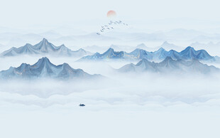 意境水墨山水画