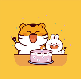 虎萌萌兔子蛋糕