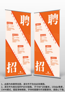 企业商场店面导购招聘X展架易拉