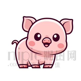 可爱卡通猪