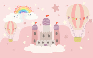 可爱长颈鹿 爱心长颈鹿 气球 