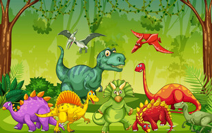 卡通恐龙背景墙