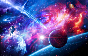 梦幻星空宇宙流星外太空星球背景