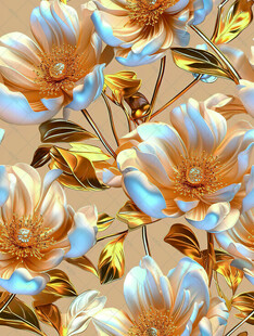 金色花卉图案装饰素材