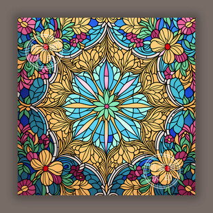 蒂凡尼教堂彩色玻璃万花筒图案