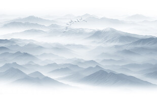 远山近水水墨风景