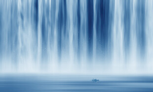 流水生财瀑布山水幕墙