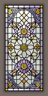 蒂凡尼华夏风情彩晶玻璃艺术图案